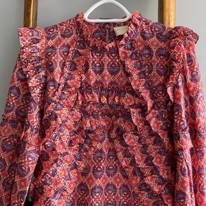 Sezane Emmy blouse in Ikat like new